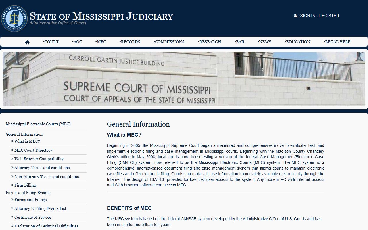 Yalobusha County court records MEC general information overview