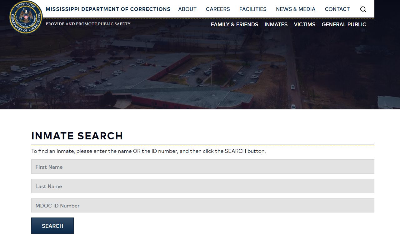 Yalobusha County inmate records MDOC inmate search landing page